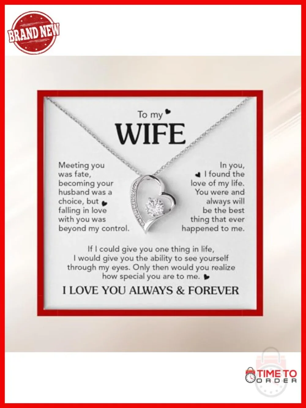 Soulmate Pendant Necklace with Heartfelt Message Card & Gift Box